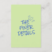 Hand geschreven kleurrijke retro moderne bruiloft  informatiekaartje (Achterkant)