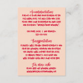 Hand-geschreven kleurrijke retro moderne bruiloft informatiekaartje (Voorkant)