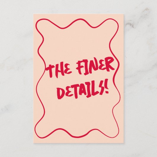 Hand-geschreven kleurrijke retro moderne bruiloft informatiekaartje (Achterkant)