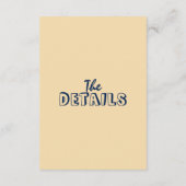 Hand-geschreven kleurrijke retro moderne bruiloft  informatiekaartje (Achterkant)