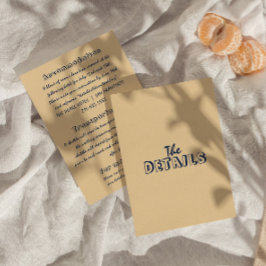 Hand-geschreven kleurrijke retro moderne bruiloft informatiekaartje