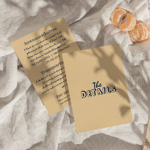 Hand-geschreven kleurrijke retro moderne bruiloft  informatiekaartje