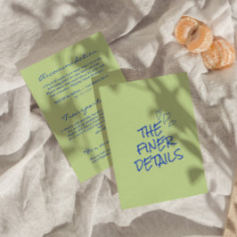 Hand geschreven kleurrijke retro moderne bruiloft informatiekaartje