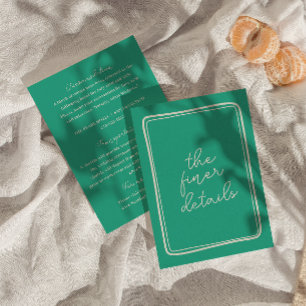 Hand-geschreven kleurrijke retro moderne bruiloft  informatiekaartje