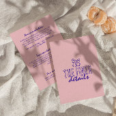 Hand geschreven kleurrijke retro moderne bruiloft informatiekaartje