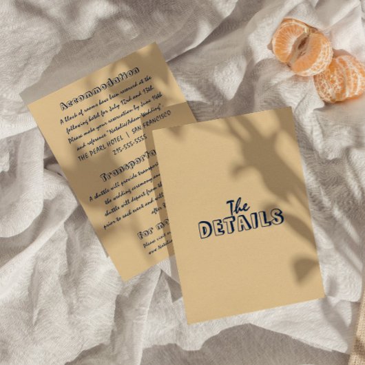 Hand-geschreven kleurrijke retro moderne bruiloft  informatiekaartje