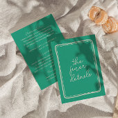 Hand-geschreven kleurrijke retro moderne bruiloft  informatiekaartje