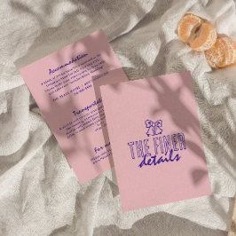 Hand geschreven kleurrijke retro moderne bruiloft  informatiekaartje