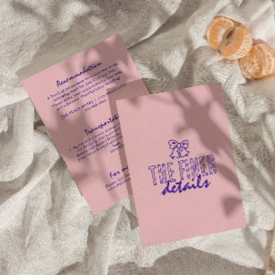 Hand geschreven kleurrijke retro moderne bruiloft  informatiekaartje