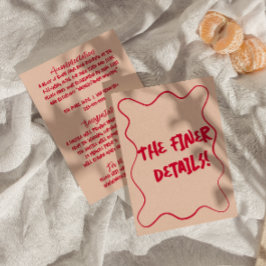 Hand-geschreven kleurrijke retro moderne bruiloft informatiekaartje