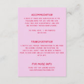 Hand geschreven kleurrijke retro moderne bruiloft  informatiekaartje (Voorkant)