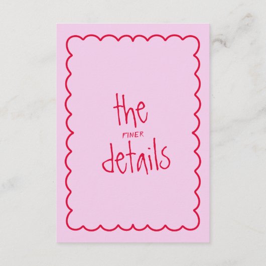 Hand geschreven kleurrijke retro moderne bruiloft informatiekaartje (Achterkant)