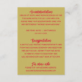 Hand-geschreven kleurrijke retro moderne bruiloft  informatiekaartje (Voorkant)