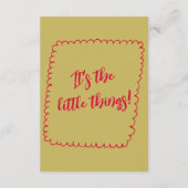 Hand-geschreven kleurrijke retro moderne bruiloft  informatiekaartje (Achterkant)