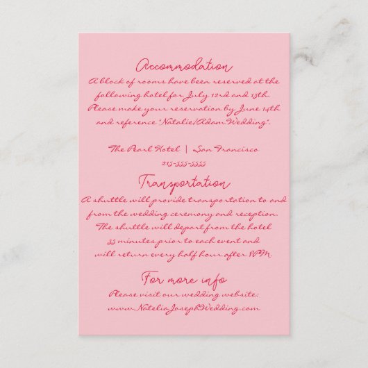 Hand-geschreven kleurrijke retro moderne bruiloft  informatiekaartje (Voorkant)