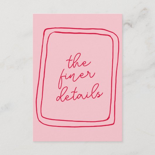 Hand-geschreven kleurrijke retro moderne bruiloft  informatiekaartje (Achterkant)