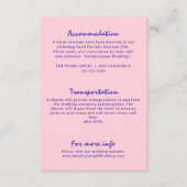 Hand geschreven kleurrijke retro moderne bruiloft informatiekaartje (Voorkant)