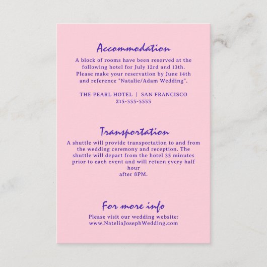 Hand geschreven kleurrijke retro moderne bruiloft  informatiekaartje (Voorkant)