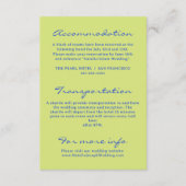 Hand geschreven kleurrijke retro moderne bruiloft informatiekaartje (Voorkant)