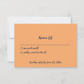 Hand geschreven kleurrijke retro moderne bruiloft  RSVP kaartje (Voorkant)