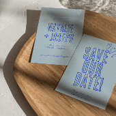 Hand geschreven kleurrijke retro unieke moderne br save the date