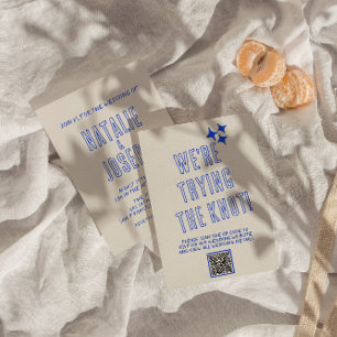 Hand-geschreven Kleurrijke Retro Unieke QR Code Br Kaart