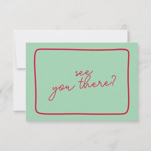 Hand-geschreven Kleurrijke Retro Unieke QR Code Br RSVP Kaartje (Achterkant)