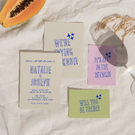 Hand-geschreven Kleurrijke Retro Vette Unieke Brui Kaart