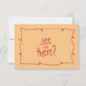 Hand geschreven Kleurrijke Retro Vette Unieke Brui RSVP Kaartje (Achterkant)