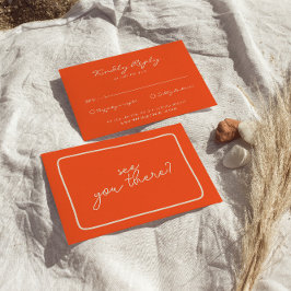 Hand-geschreven Kleurrijke Retro Vette Unieke Brui RSVP Kaartje