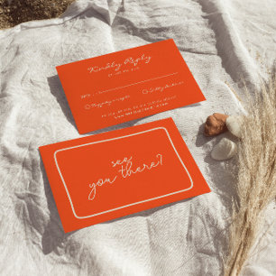 Hand-geschreven Kleurrijke Retro Vette Unieke Brui RSVP Kaartje