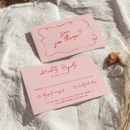 Hand-geschreven Kleurrijke Vette Unieke Moderne Hu RSVP Kaartje