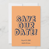 Hand-geschreven Kleurrijke Vette Unieke Moderne Hu Save The Date (Voorkant)