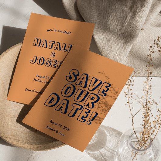 Hand-geschreven Kleurrijke Vette Unieke Moderne Hu Save The Date