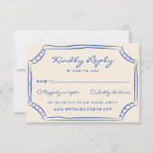 Hand geschreven krijtstrepen geschilderd Italiaans RSVP Kaartje (Voorkant)