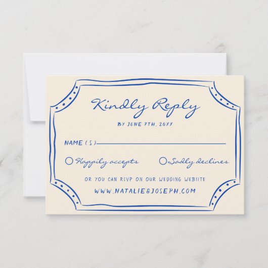 Hand geschreven krijtstrepen geschilderd Italiaans RSVP Kaartje (Voorkant)