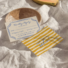 Hand geschreven krijtstrepen geschilderd Italiaans RSVP Kaartje