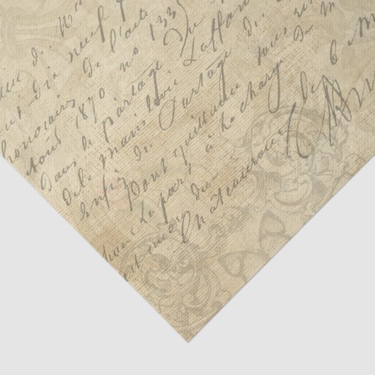  Hand Geschreven Letter Script Kaart Decoupage Tissuepapier (Detail)