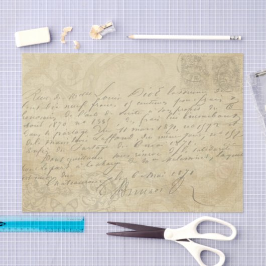  Hand Geschreven Letter Script Kaart Decoupage Tissuepapier (Craft)