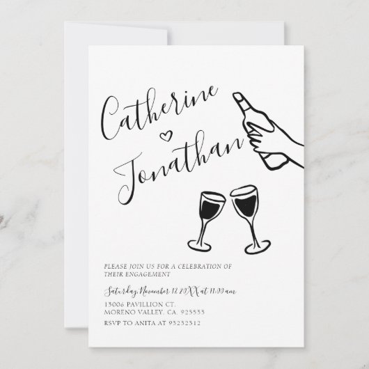  hand geschreven neutrale engagementspartij kaart (Voorkant)