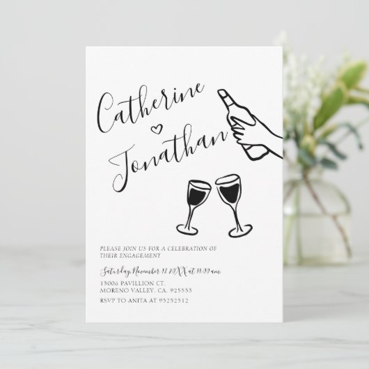  hand geschreven neutrale engagementspartij kaart (Staand voorkant)