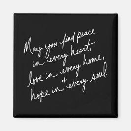 Hand geschreven Peace Love & Hope Spiritueel Magneet