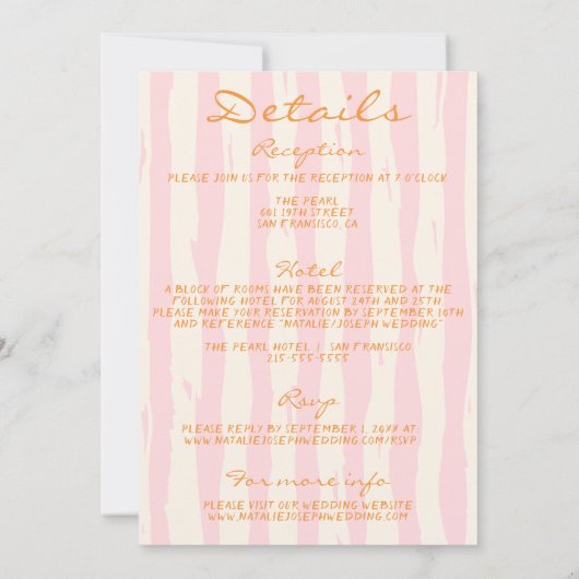 Hand geschreven Pinstripe kleurrijk alles in één b Kaart (Achterkant)