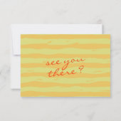 Hand geschreven pinstripes grillige italiaanse bru RSVP kaartje (Achterkant)