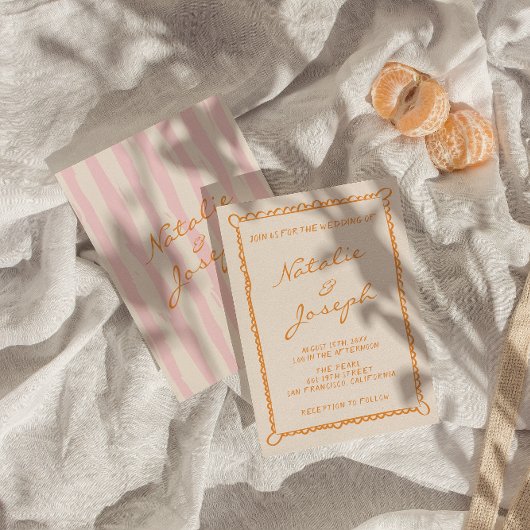 Hand geschreven Pinstripes grillige kleurrijke bru Kaart