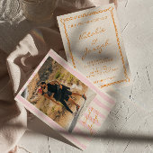 Hand geschreven Pinstripes kleurrijke foto bruilof Kaart