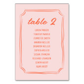 Hand geschreven plezier retro bruiloft zittafel Ka Kaart (Voorkant)