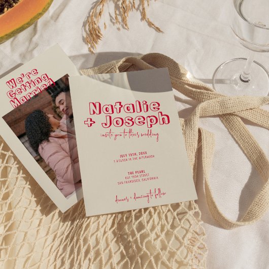 Hand-geschreven Retro Kleurrijke Moderne Vette Bru Kaart