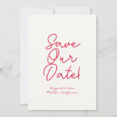 Hand-geschreven Retro Kleurrijke Unieke Funky Brui Save The Date (Voorkant)
