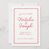 Hand-geschreven Retro Kleurrijke Unieke Funky Brui Save The Date (Achterkant)